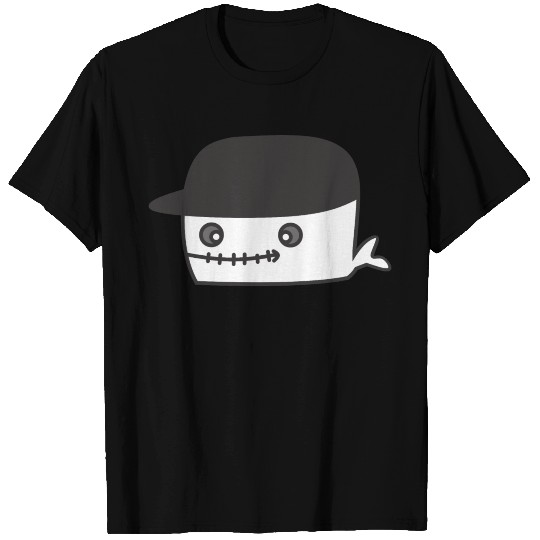 whale with cute black hat T-shirt