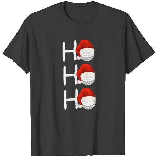 Golfing Christmas T-shirt, Ho Ho Ho Golf Ball T-shirt