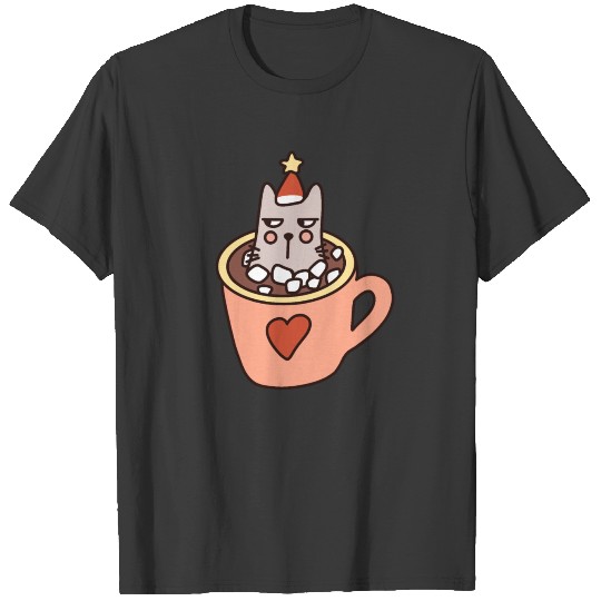 Christmas marshmallow cat T-shirt