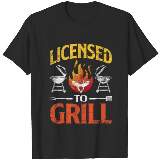 Discover Barbecue Grill Cook License T-shirt
