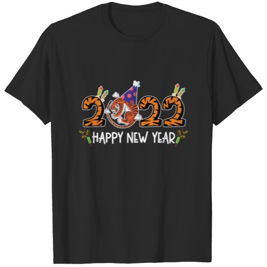 Discover 2022 Happy New Year Fireworks Year Of The Tiger T-shirt