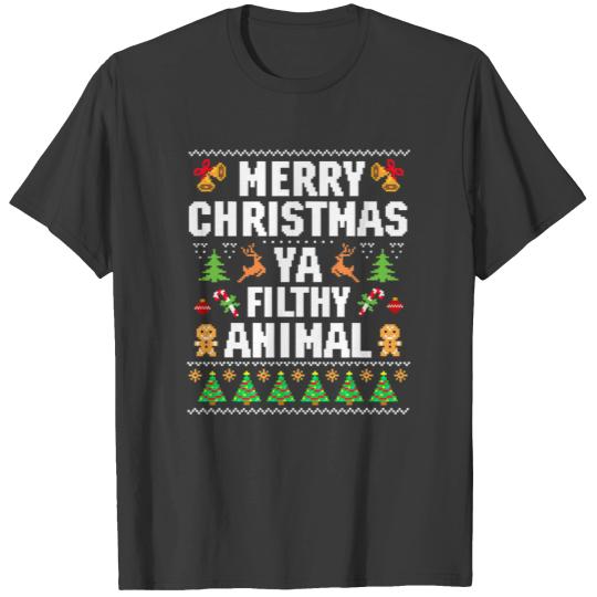 Merry Christmas Animal Filthy Ya Ugly Sweater Styl T-shirt