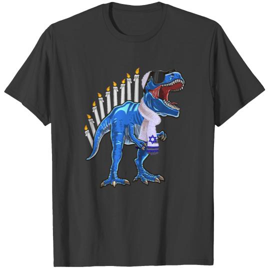 T Rex Dinosaur Hanukkah Gift Menorasaurus Rex Shir T-shirt