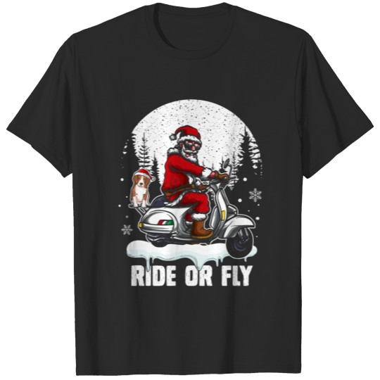Discover Ride Fly Santa With Dog Ride Ugly Christmas Family T-shirt