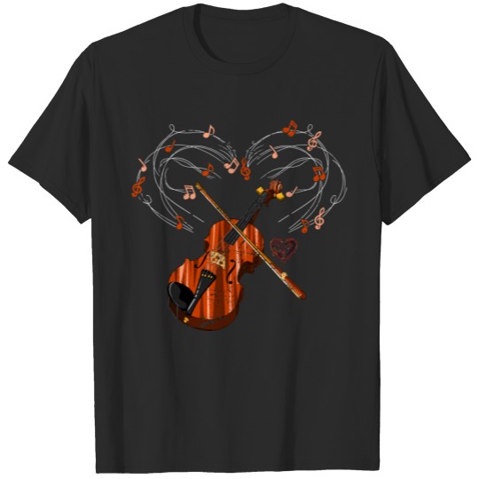 Violin Heart Violinist Musician Classical Music Gi T-shirt