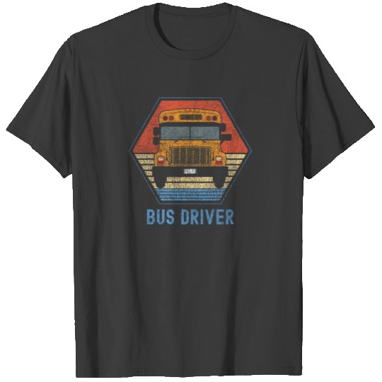 School Bus Driver Retro Vintage T-shirt