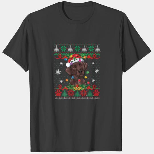 Chocolate Labrador Christmas Santa Ugly Lab Dog T-shirt