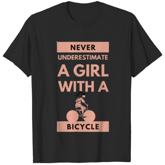 Discover Never Underestimate A Girl With A Bicycle. T-shirt