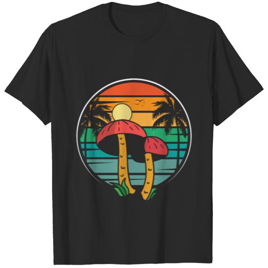 Retro Hawaiian Mushroom Sunset T-shirt