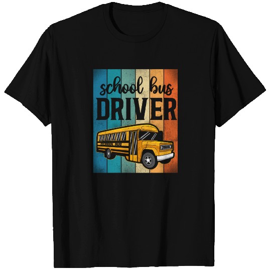 School Bus Driver Retro Vintage T-shirt
