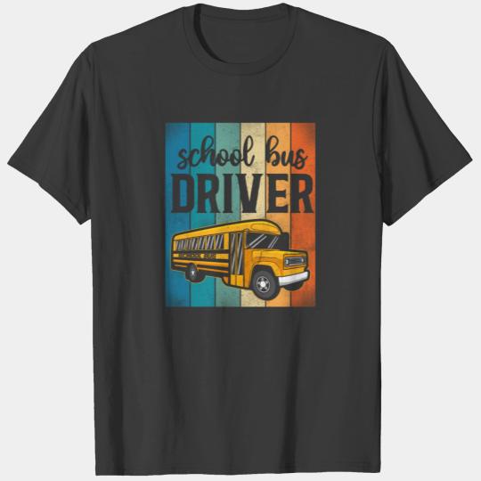 School Bus Driver Retro Vintage T-shirt