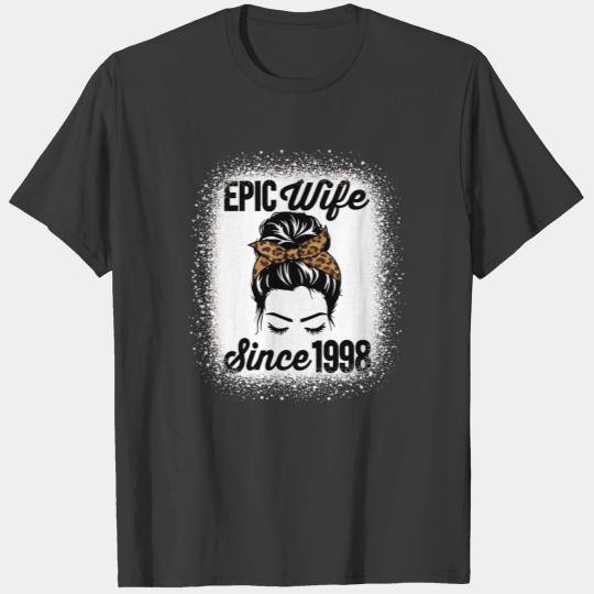 Epic Wife Since 1998 Messy Hair Bun Anniversary T-shirt