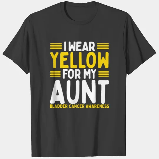 Yellow Aunt Niece Bladder Cancer Awareness Auntie T-shirt