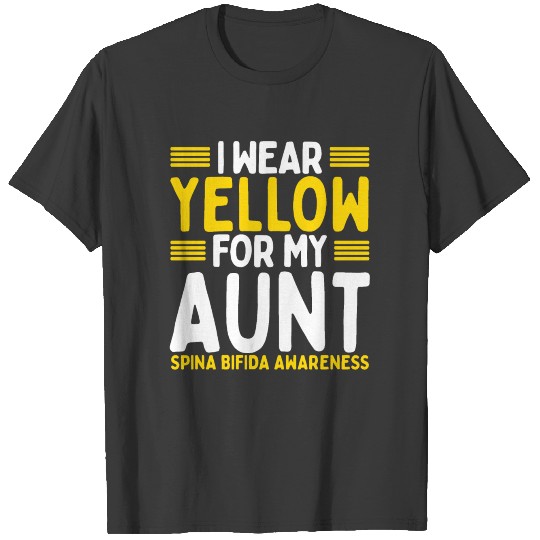 Yellow Aunt Niece Spina Bifida Awareness Auntie T-shirt