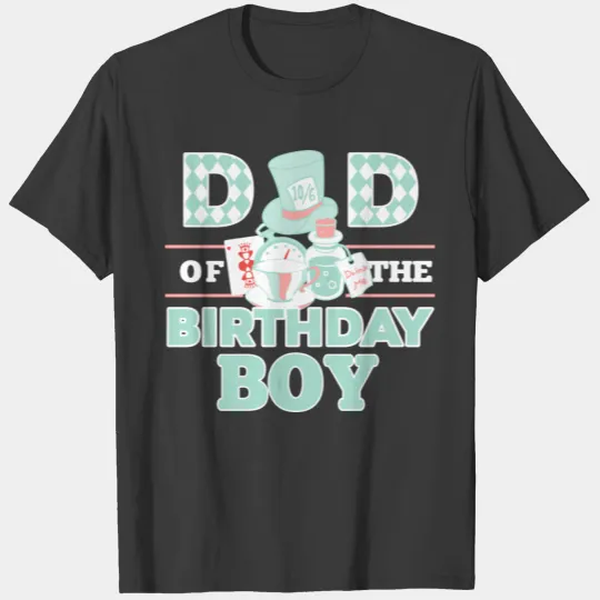 Dad Of The Birthday Boy Onederland Pink Teal Theme T-shirt