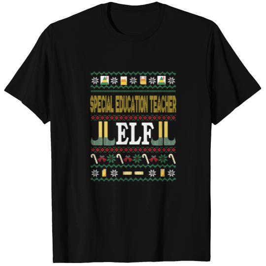 Special Education Teacher Elf Funny Christmas Gift T-shirt