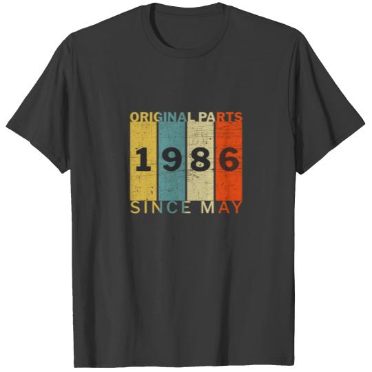 Born In May 1986 Funny Birthday Retro Quote Joke T-shirt
