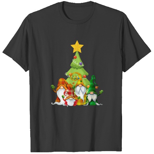Discover Christmas Tree Four Gnome T Shirt Gnome Shirt Chri T-shirt