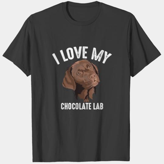 Cool I Love My Chocolate Lab Funny Brown Labrador T-shirt
