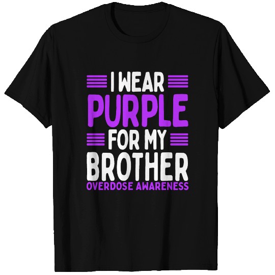 Purple Sibling Twin Overdose Awareness Brother T-shirt