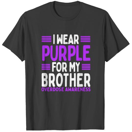 Purple Sibling Twin Overdose Awareness Brother T-shirt