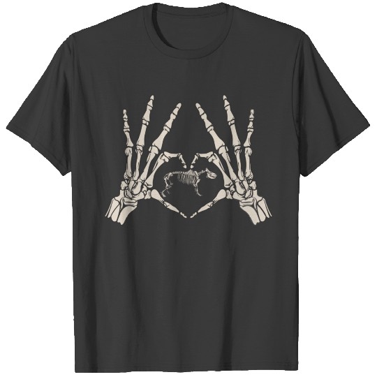 I Love dog Skeleton Hand Heart Shape Sign Cute 2 T-shirt