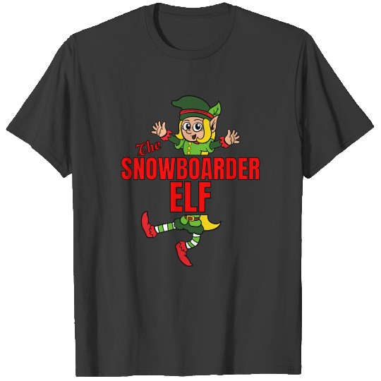 The Snowboarder Elf Elves Christmas XMAS T-shirt