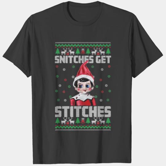 Snitches Get Stitches The Elf Xmas ugly sweater T-shirt