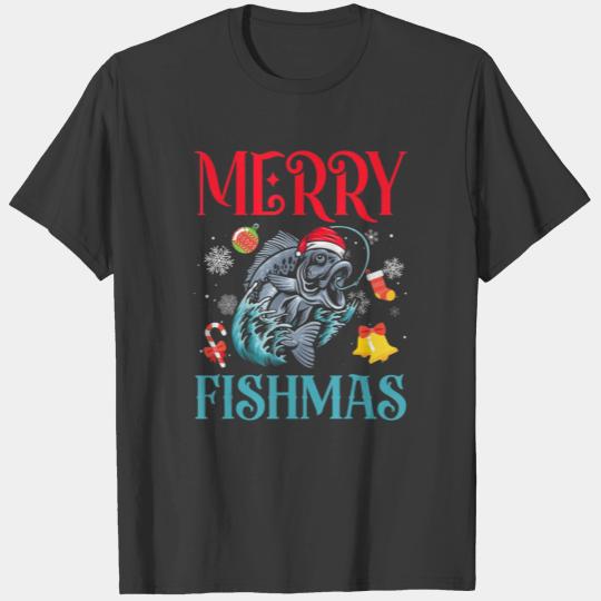 Merry Fishmas Fisherman Xmas Fishing Christmas Men T-shirt
