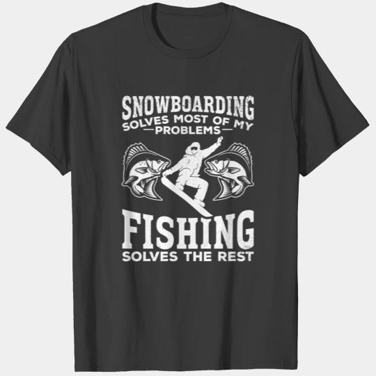 Snowboarding & Fishing Trout Fishing Snowboarder T-shirt