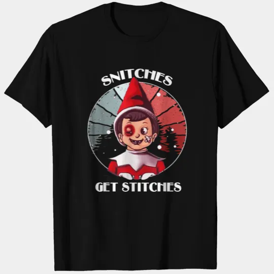 Snitches Get Stitches Elf Christmas T-shirt