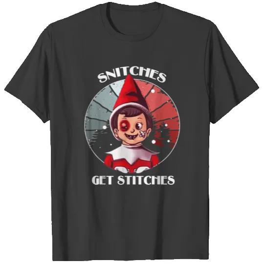 Snitches Get Stitches Elf Christmas T-shirt