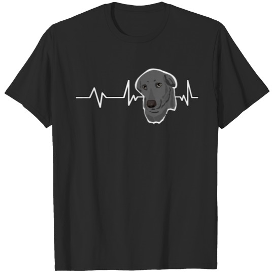 Discover Black Lab Face Heartbeat Labby Gift Black Labrador T-shirt