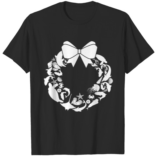 Discover Christmas Season Wreath, White T-shirt