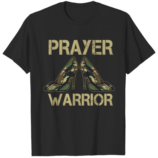 Discover Camo Heels Prayer Warrior God Jesus Christian T-shirt