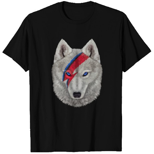 Polar Wolf Face Painted With Red Lightning Bolt T-shirt