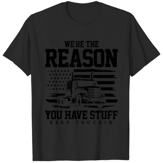 Mens Patriotic Truck Driver American Flag Funny Tr T-shirt