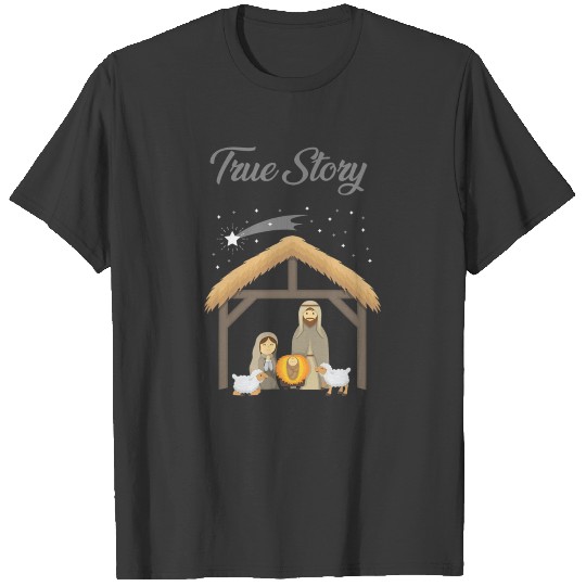 Mary Joseph Birth Of Jesus Three Kings Christmas D T-shirt