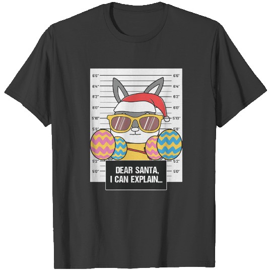 Dear Santa I Can Explain Bunny Glasses Christmas T-shirt