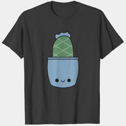 Cute Kawaii Cactus In Light Blue Pot T-shirt