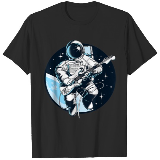 Discover Astronaut Playing Guitar in Space Suit Graphic T-shirt