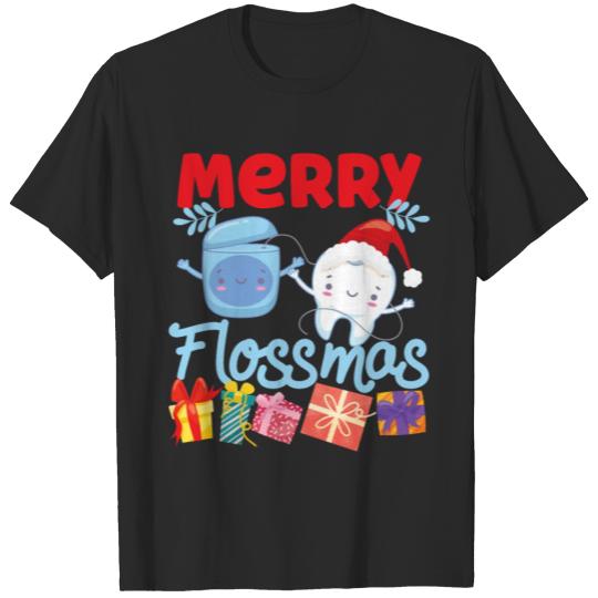 Discover Dentist Christmas Floss Tooth T-shirt