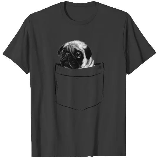 Pocket Baby Pug Dog Love-r Dad Mom, Boy Girl Funny T-shirt