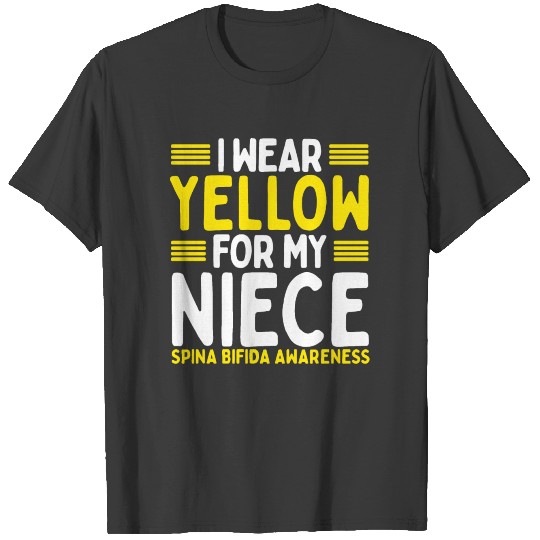 Yellow Aunt Uncle Spina Bifida Awareness Niece T-shirt