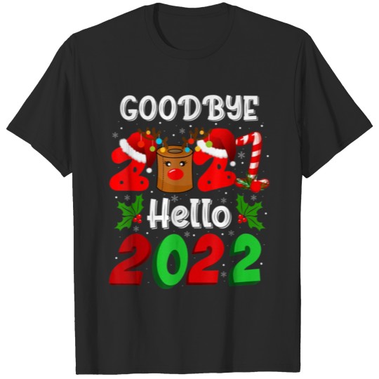 Discover Goodbye 2021 Hello 2022 Happy New Year Christmas T-shirt