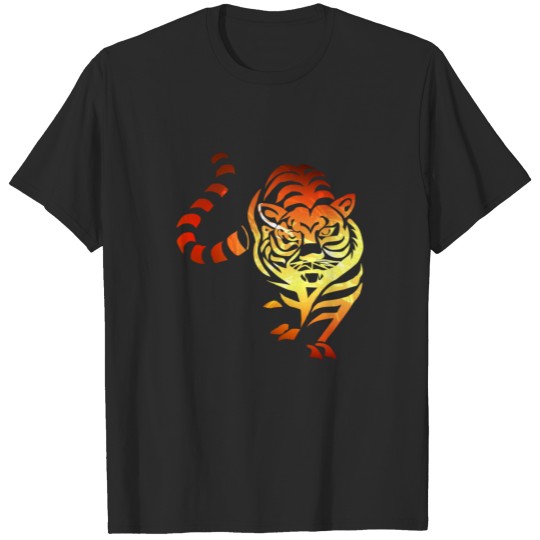 Discover Flaming stalking tiger T-shirt