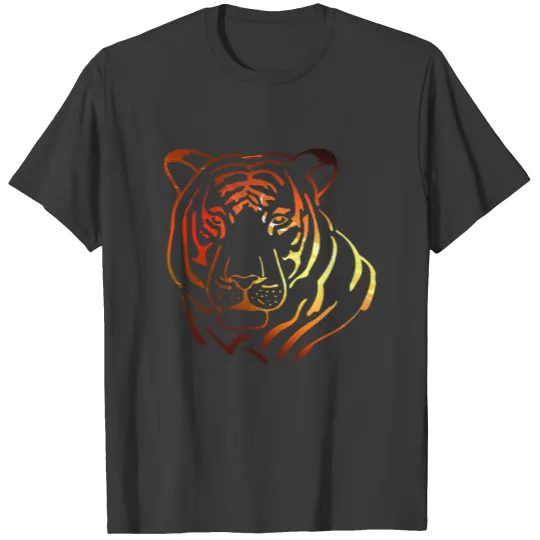 Flaming Tiger Stripe Head T-shirt