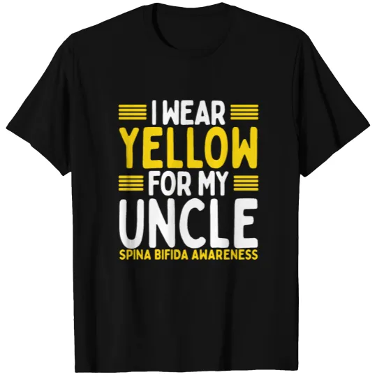 Yellow Men Niece Spina Bifida Awareness Uncle T-shirt