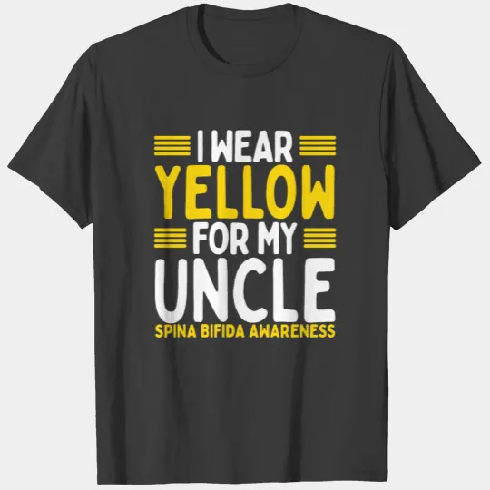 Yellow Men Niece Spina Bifida Awareness Uncle T-shirt