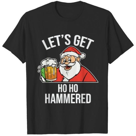 Discover Let's Get Ho Ho Hammered Cool Santa Christmas T-shirt